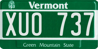 VT license plate XUO737