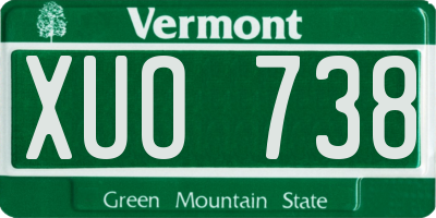 VT license plate XUO738
