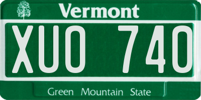 VT license plate XUO740
