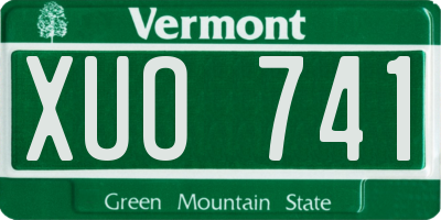 VT license plate XUO741