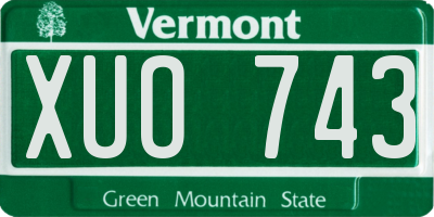 VT license plate XUO743