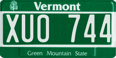 VT license plate XUO744