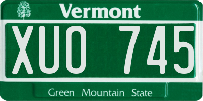 VT license plate XUO745