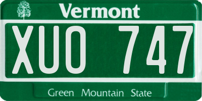 VT license plate XUO747
