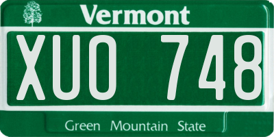 VT license plate XUO748