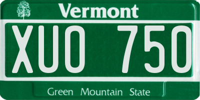 VT license plate XUO750