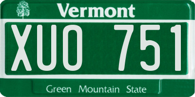VT license plate XUO751