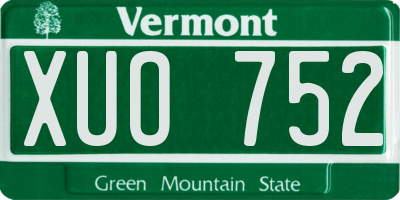 VT license plate XUO752
