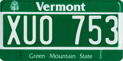 VT license plate XUO753