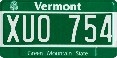 VT license plate XUO754
