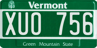 VT license plate XUO756