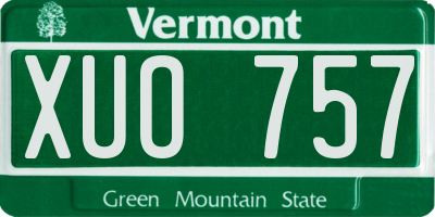 VT license plate XUO757