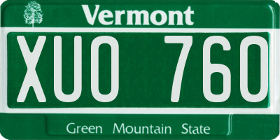 VT license plate XUO760