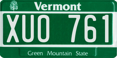 VT license plate XUO761
