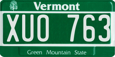 VT license plate XUO763