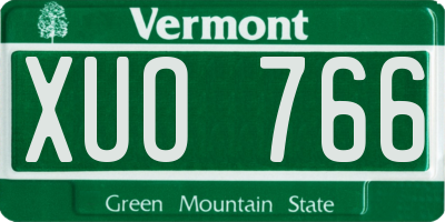 VT license plate XUO766