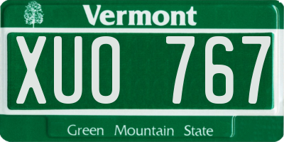VT license plate XUO767