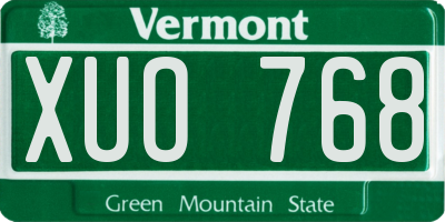 VT license plate XUO768