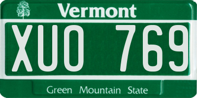 VT license plate XUO769
