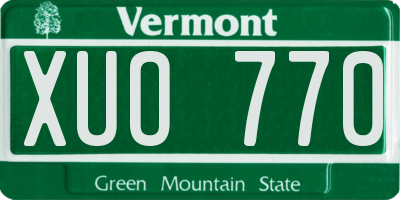 VT license plate XUO770