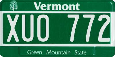 VT license plate XUO772