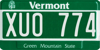 VT license plate XUO774