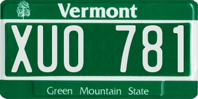 VT license plate XUO781
