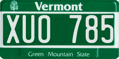VT license plate XUO785