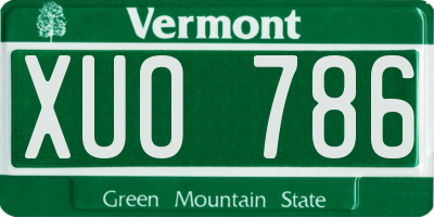 VT license plate XUO786