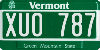 VT license plate XUO787