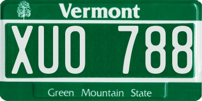 VT license plate XUO788