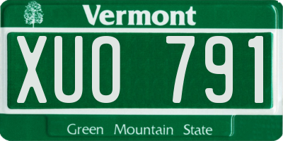 VT license plate XUO791