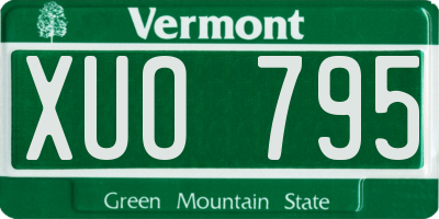VT license plate XUO795