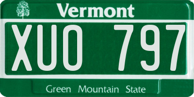 VT license plate XUO797