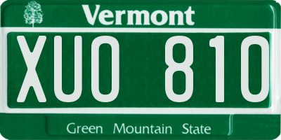 VT license plate XUO810
