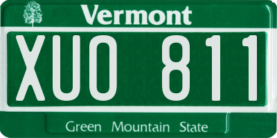 VT license plate XUO811