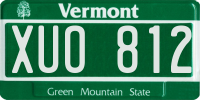 VT license plate XUO812