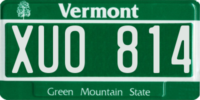 VT license plate XUO814