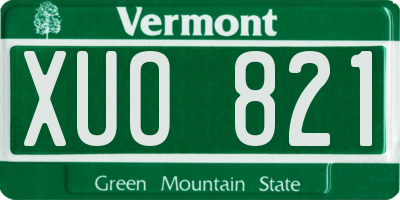 VT license plate XUO821