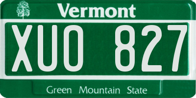 VT license plate XUO827