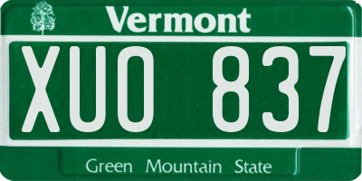 VT license plate XUO837