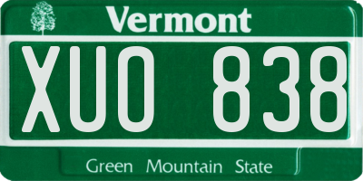 VT license plate XUO838