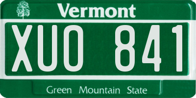 VT license plate XUO841
