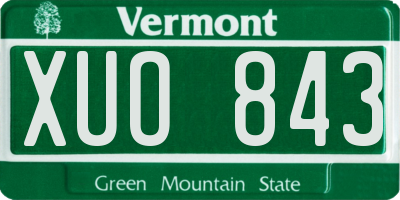 VT license plate XUO843