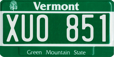 VT license plate XUO851