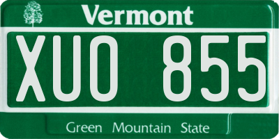 VT license plate XUO855