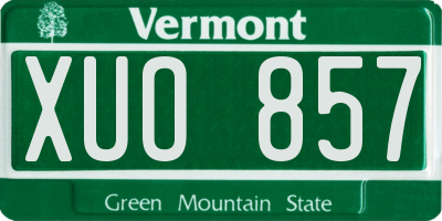 VT license plate XUO857