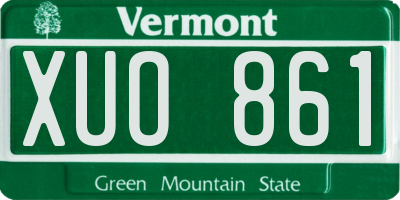 VT license plate XUO861