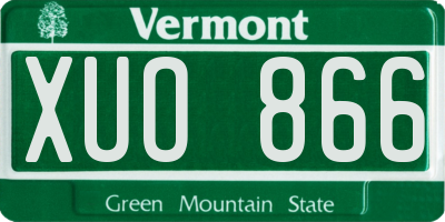 VT license plate XUO866