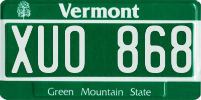 VT license plate XUO868